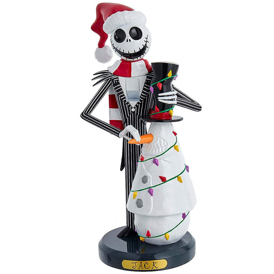 Jack Skellington w/ Snowman with Present 11 Inch Nutcracker Decoration