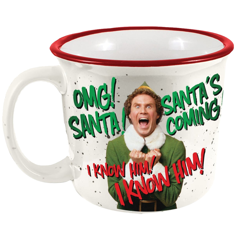 Santa's Coming 14oz Ceramic Camper Mug from Elf the Movie – Red Rider ...